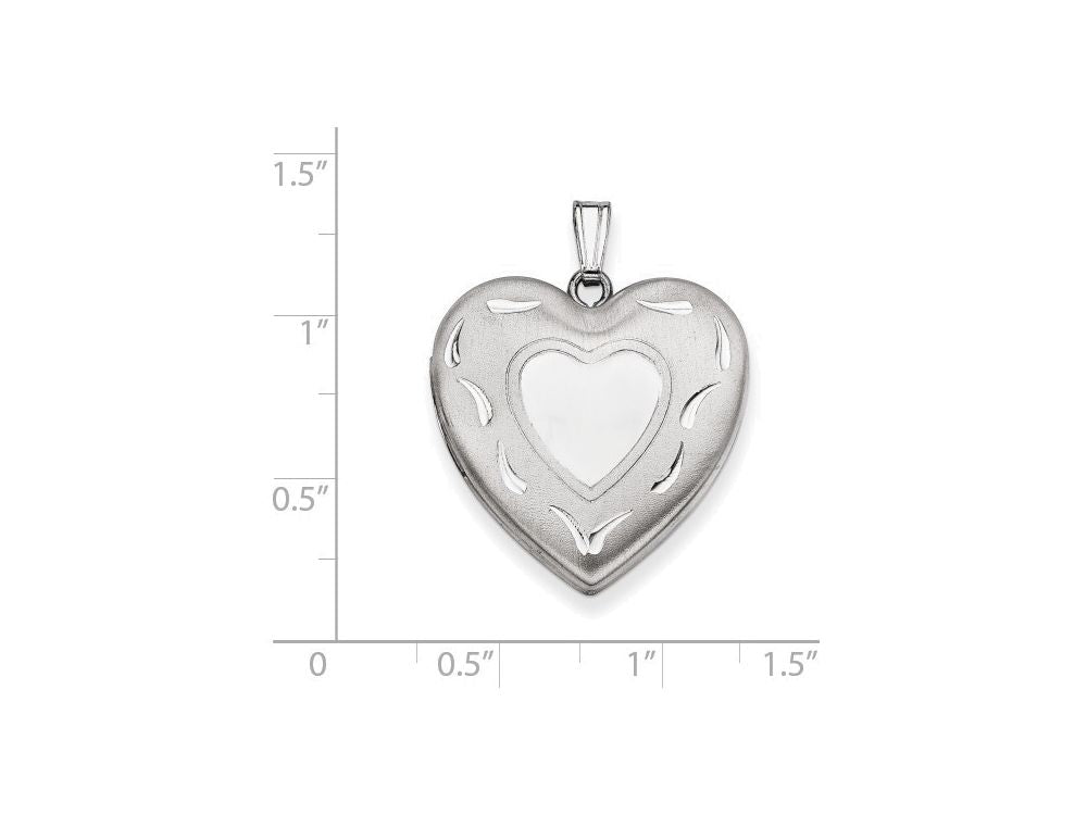 FJC Finejewelers Sterling Silver 24mm D/c Heart Locket Necklace