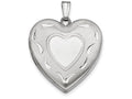 FJC Finejewelers Sterling Silver 24mm D/c Heart Locket Necklace