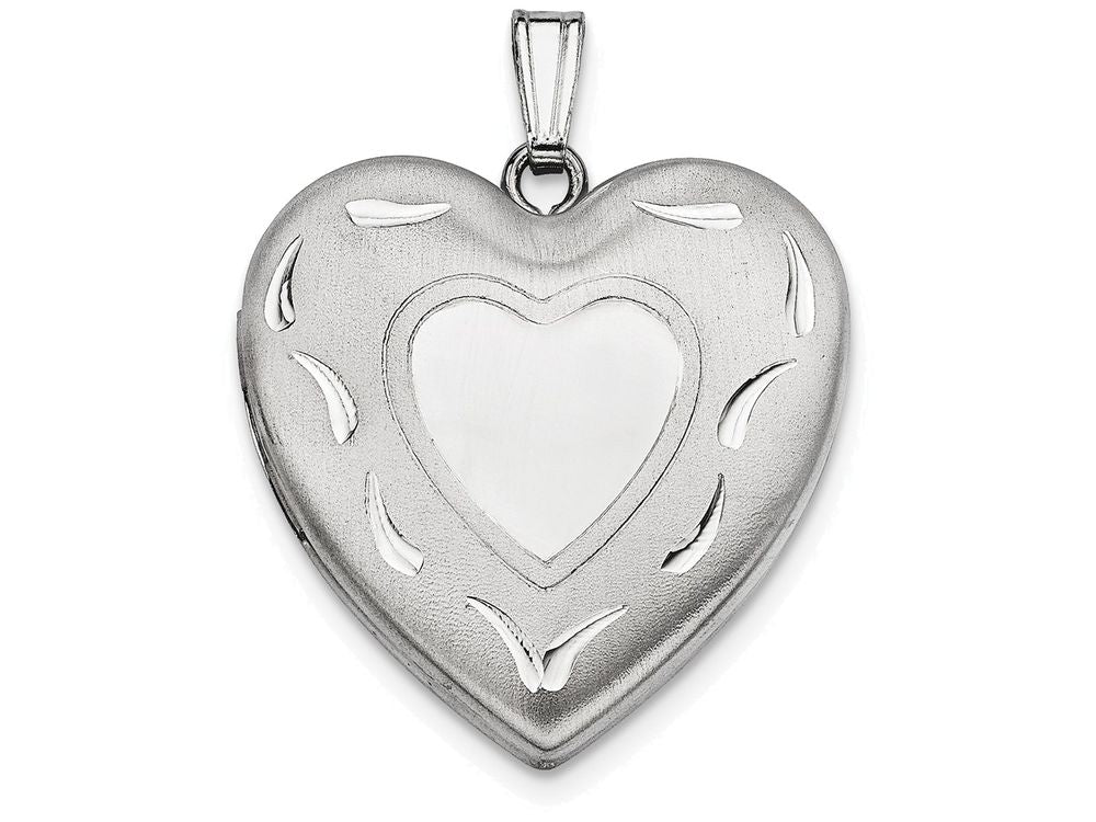 FJC Finejewelers Sterling Silver 24mm D/c Heart Locket Necklace