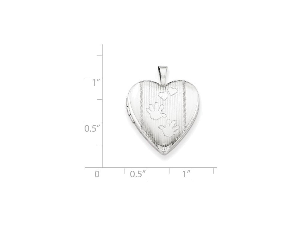 FJC Finejewelers Sterling Silver 20mm Hands Heart Locket Necklace