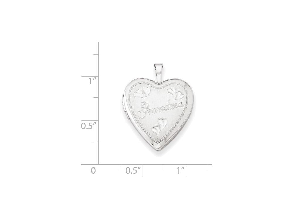 FJC Finejewelers Sterling Silver 20mm D/c Grandma Heart Locket Necklace