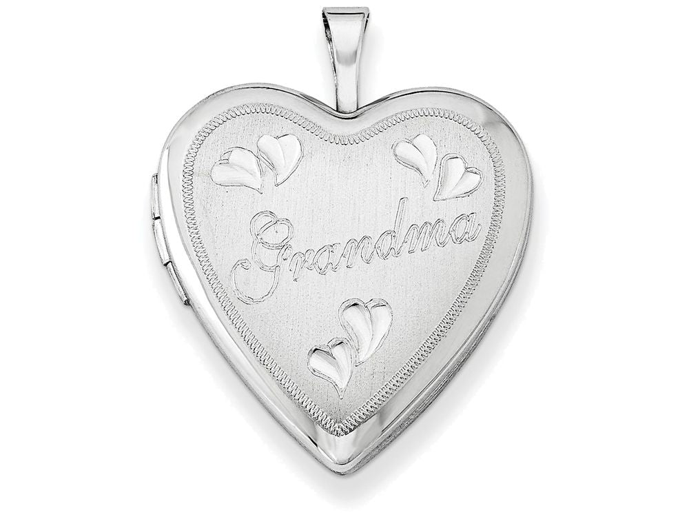FJC Finejewelers Sterling Silver 20mm D/c Grandma Heart Locket Necklace