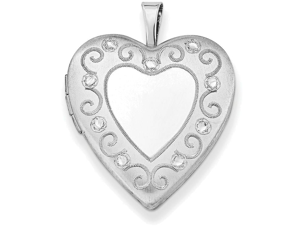 FJC Finejewelers Sterling Silver 20mm D/c Heart Locket Necklace