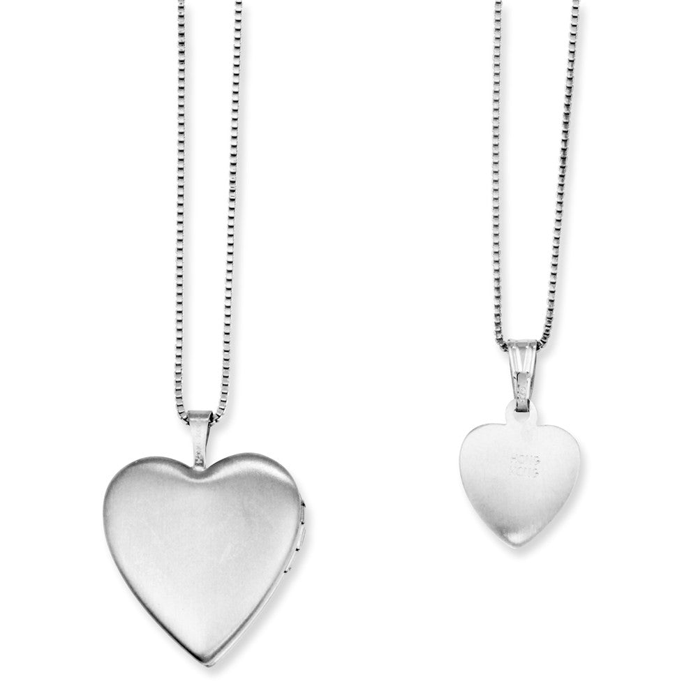 FJC Finejewelers Sterling Silver Rhodium-plated Cross And Flowers Enamel Heart Locket And Pendant Set 18 inch chain incl