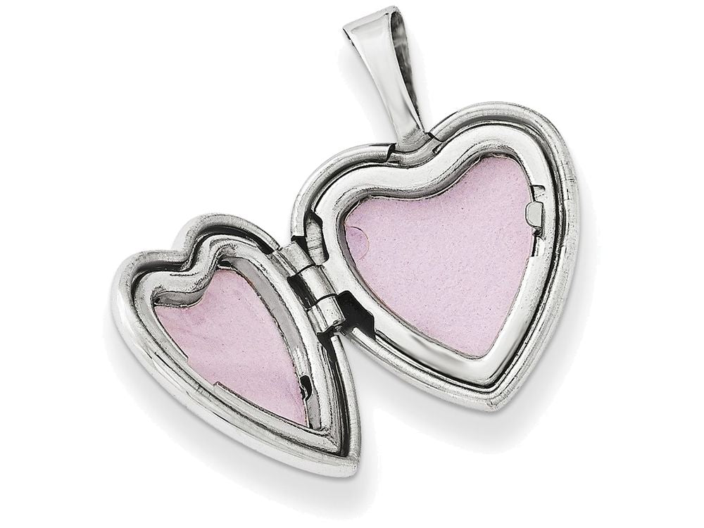 FJC Finejewelers Sterling Silver Polished 12mm Heart Locket Necklace