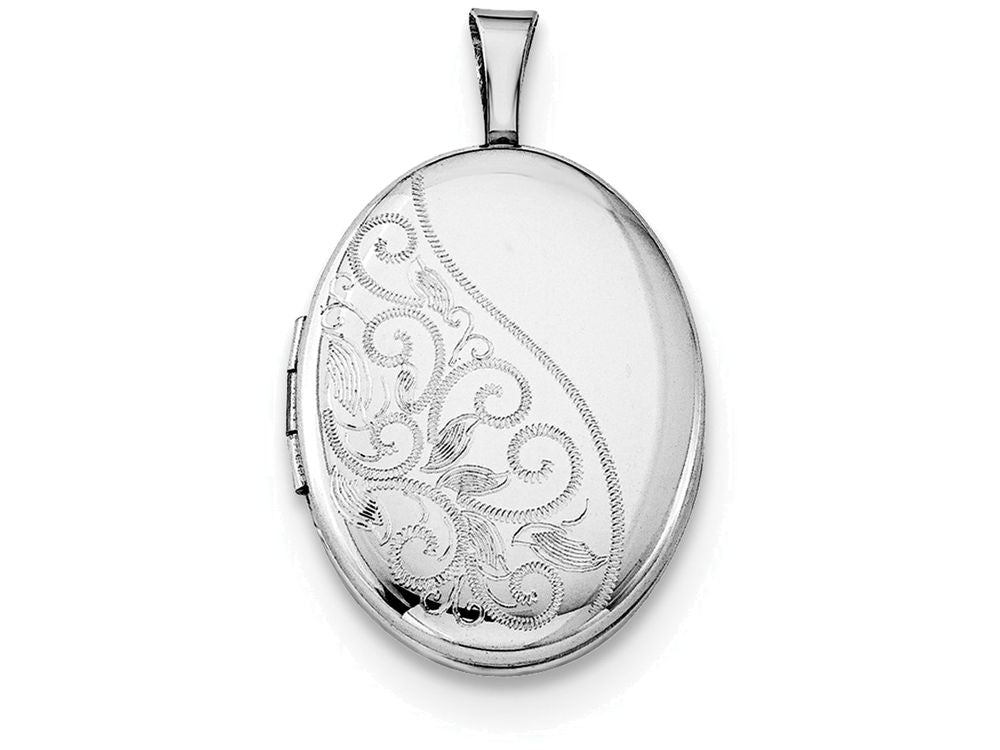 FJC Finejewelers Sterling Silver Swirls 19mm Oval Locket Necklace