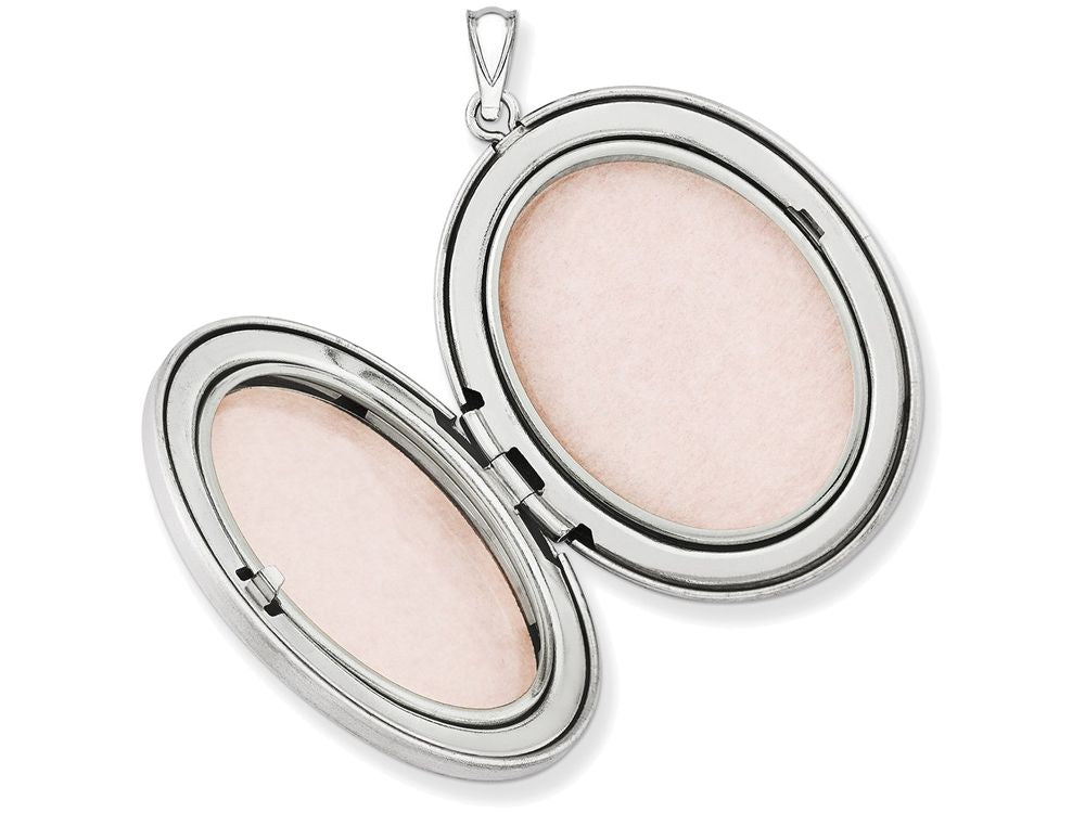 FJC Finejewelers Sterling Silver Butterflies 34mm Oval Locket Necklace