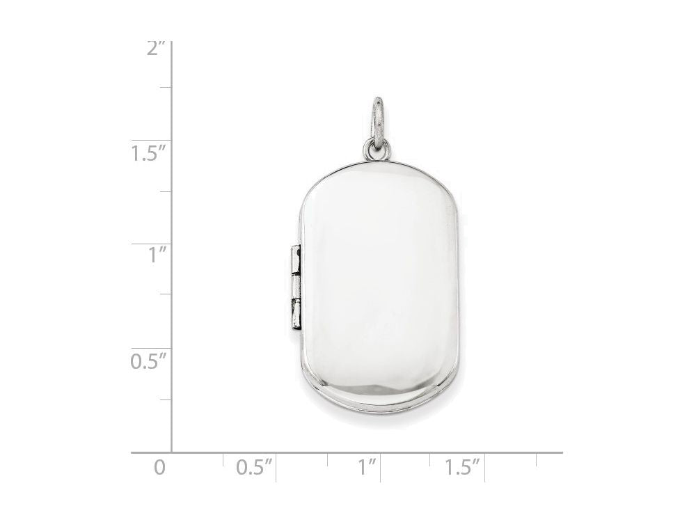 FJC Finejewelers Sterling Silver Polished Rectangular Locket Necklace