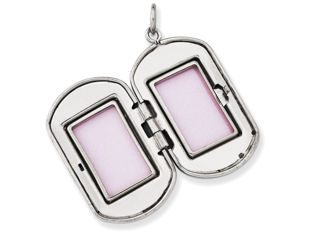 FJC Finejewelers Sterling Silver Celtic Border Rectangular Locket Necklace