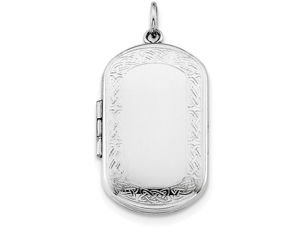 FJC Finejewelers Sterling Silver Celtic Border Rectangular Locket Necklace