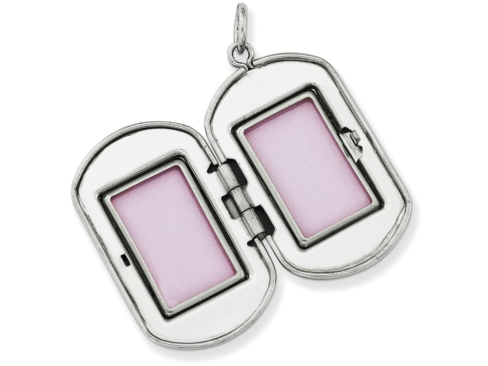 FJC Finejewelers Sterling Silver Greek Key Border Rectangular Locket Necklace