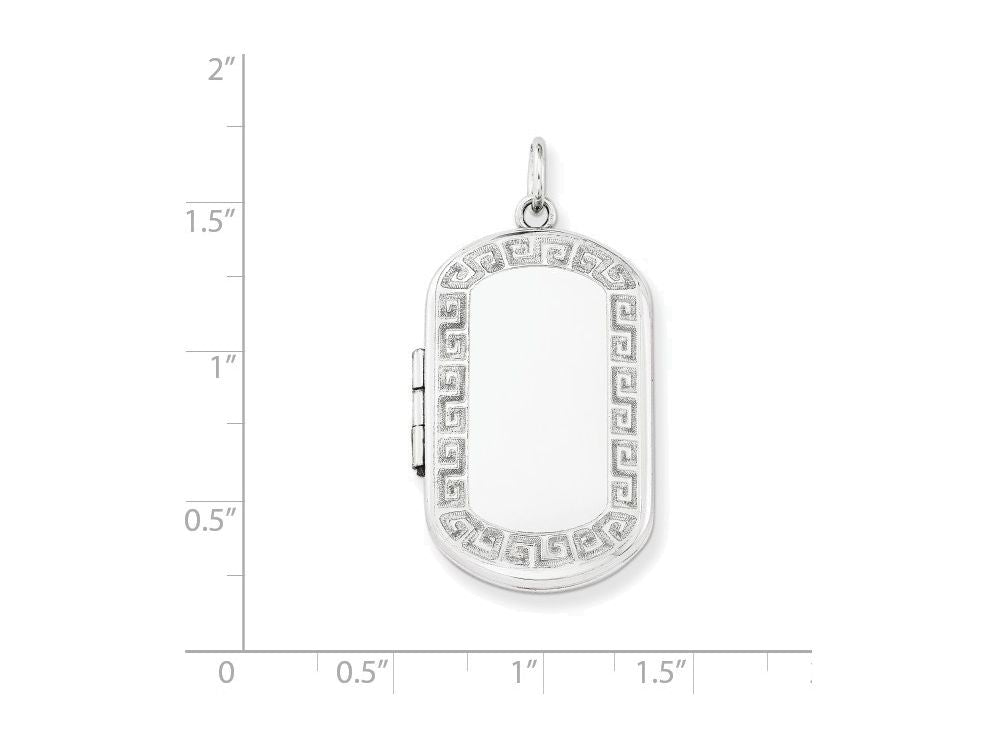 FJC Finejewelers Sterling Silver Greek Key Border Rectangular Locket Necklace