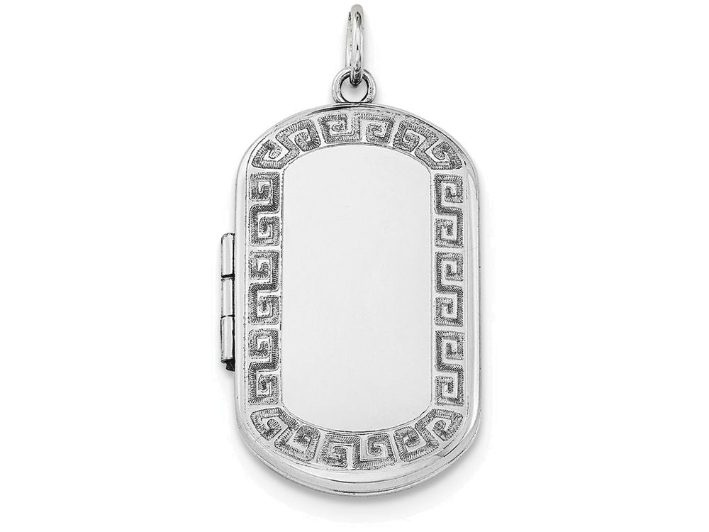 FJC Finejewelers Sterling Silver Greek Key Border Rectangular Locket Necklace