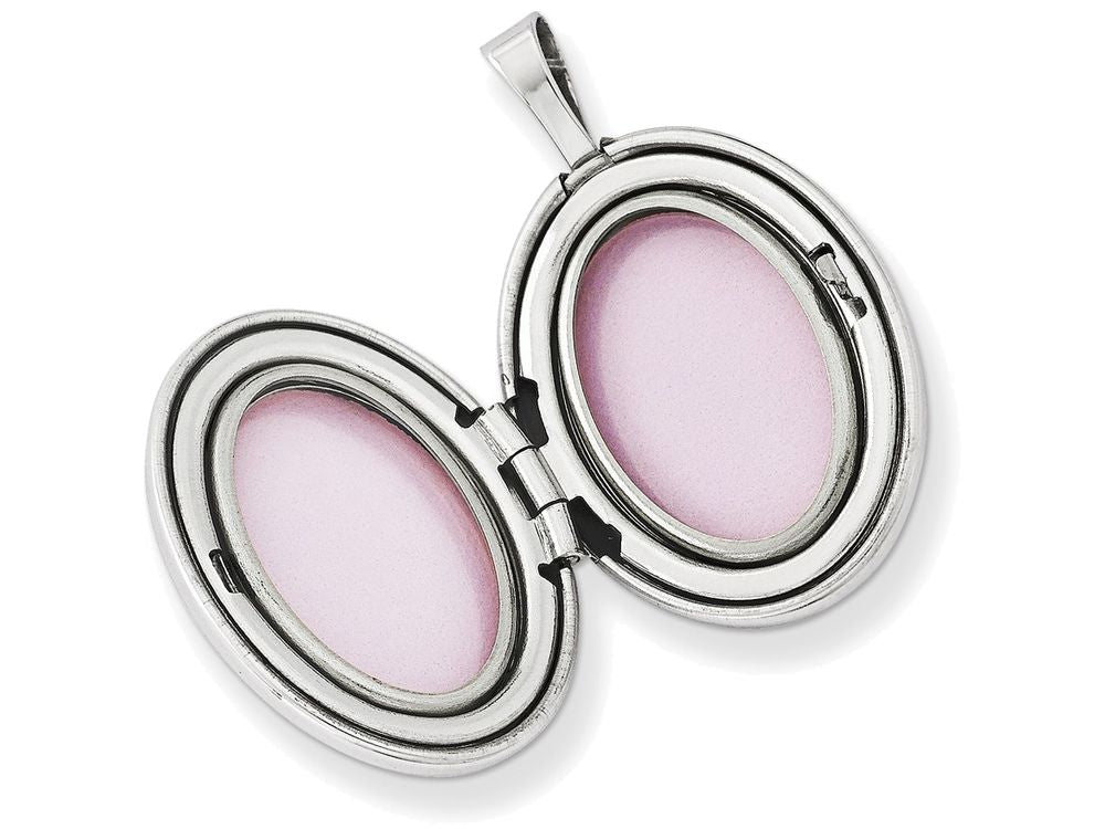 FJC Finejewelers Sterling Silver 16mm Polished Oval Locket Necklace