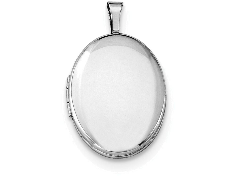 FJC Finejewelers Sterling Silver 16mm Polished Oval Locket Necklace