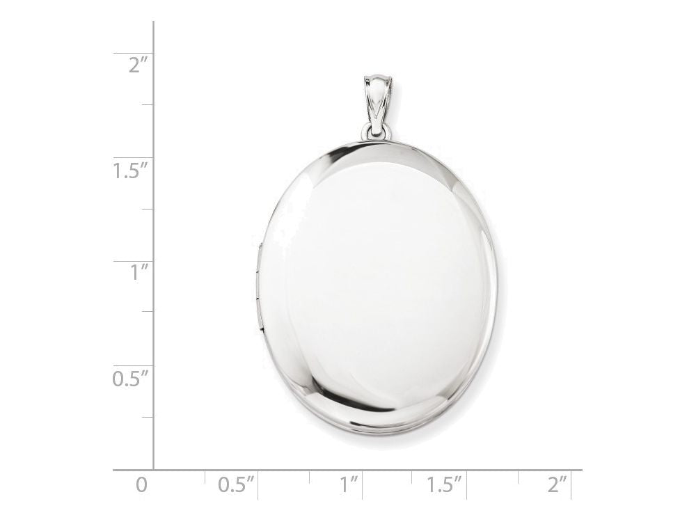 FJC Finejewelers Sterling Silver Polished 34mm Oval Locket Necklace