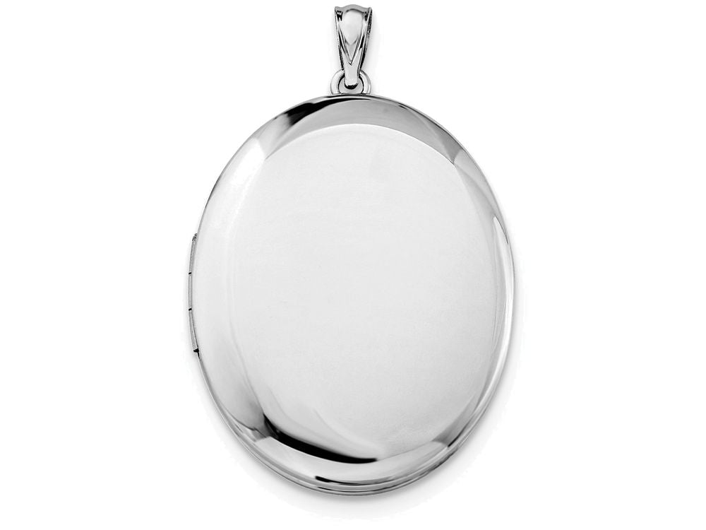 FJC Finejewelers Sterling Silver Polished 34mm Oval Locket Necklace