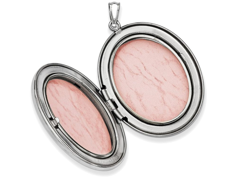 FJC Finejewelers Sterling Silver W/ Side Swirls 34mm Oval Locket Necklace