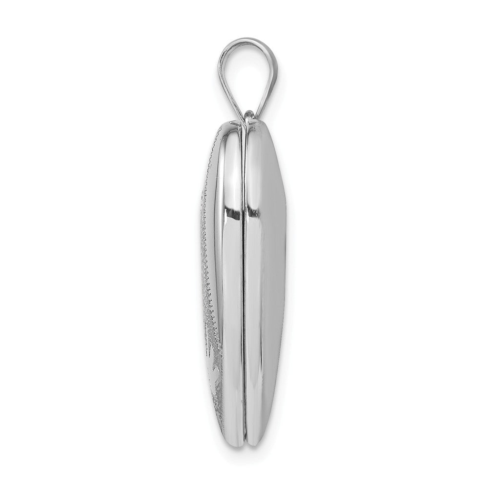 FJC Finejewelers Sterling Silver Rhodium-plated Handprints Heart Locket Pendant Necklace 18 inch chain included