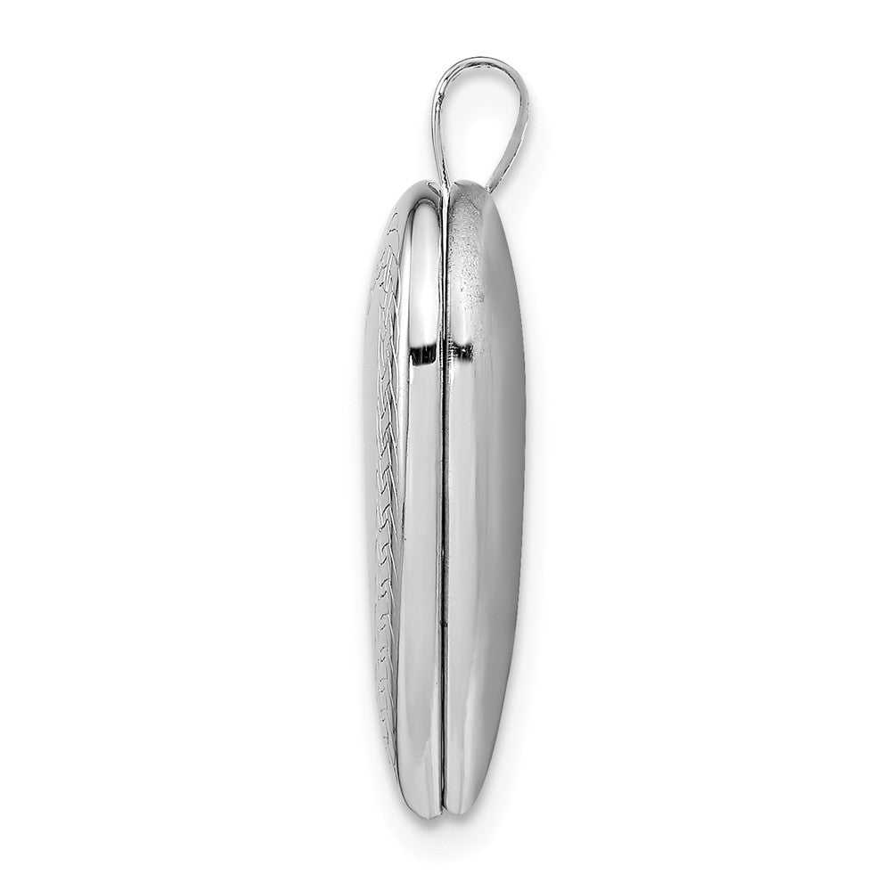 FJC Finejewelers Sterling Silver Rhodium-plated Braided Edge Heart Locket Pendant Necklace 18 inch chain included