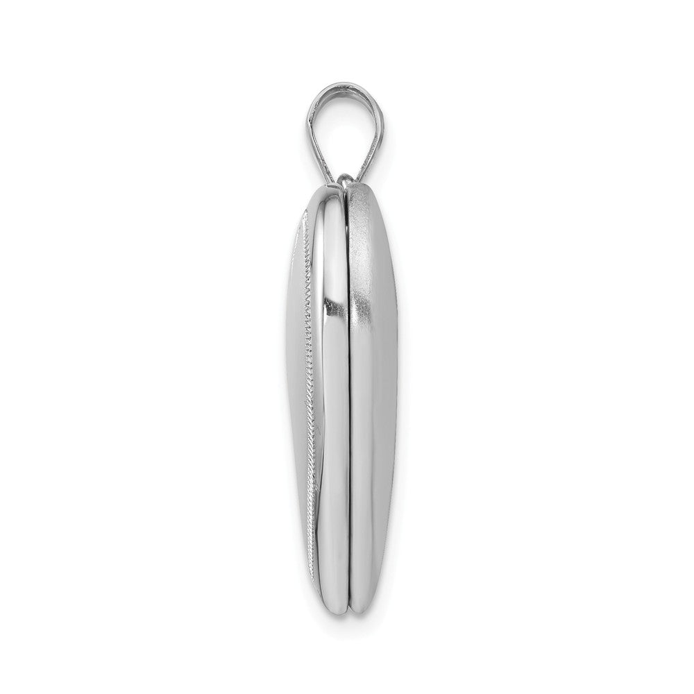 FJC Finejewelers Sterling Silver Rhodium-plated Heart Locket Pendant Necklace 18 inch chain included