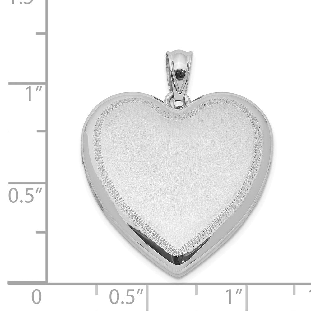 FJC Finejewelers Sterling Silver Rhodium-plated Heart Locket Pendant Necklace 18 inch chain included