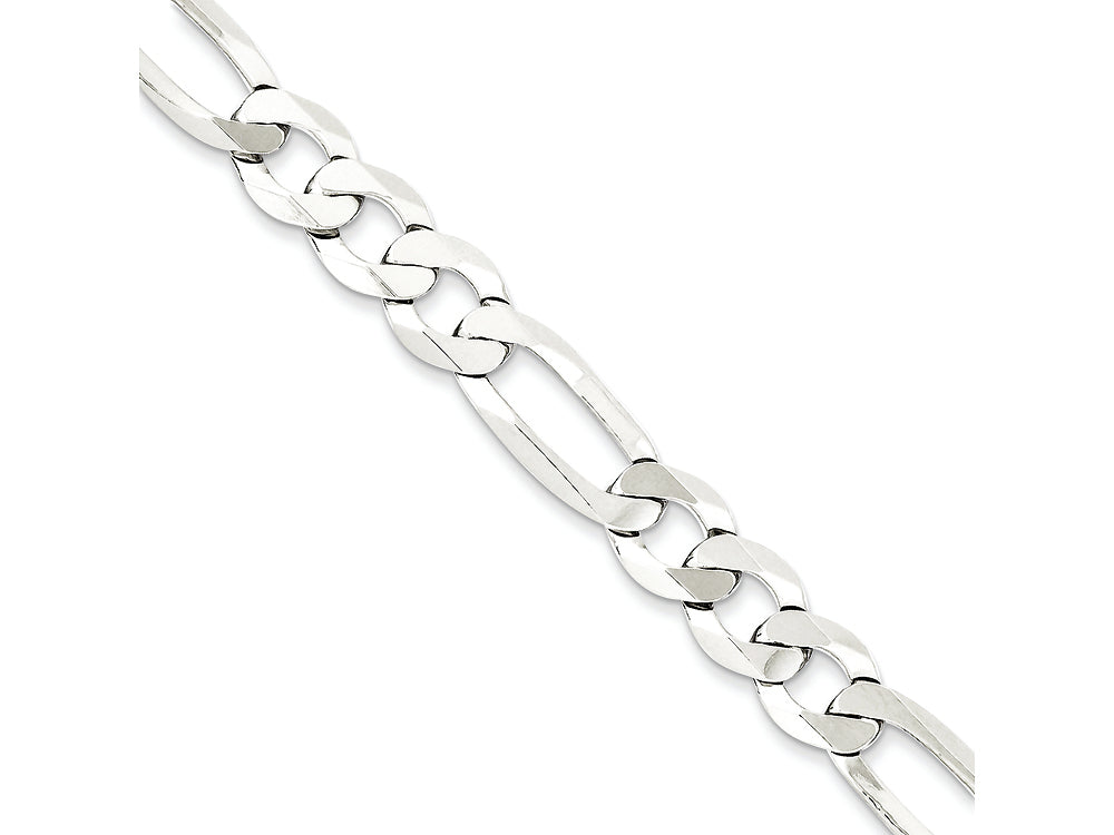 FJC Finejewelers 18 Inch Sterling Silver 9.5mm Polished Flat Figaro Chain Necklace