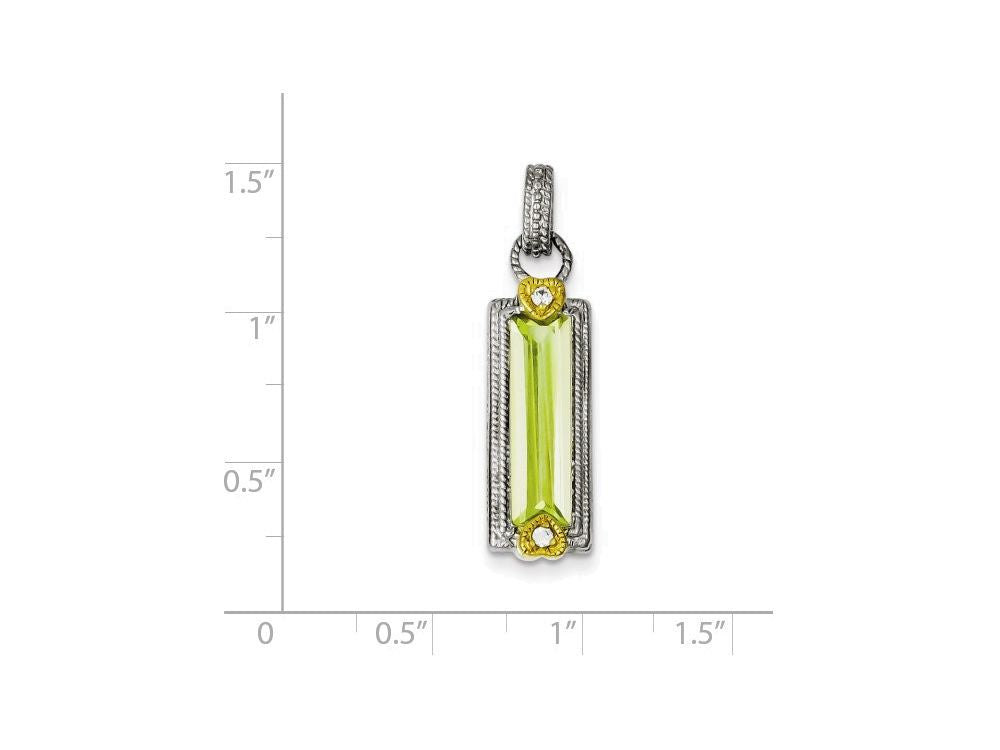 FJC Finejewelers Sterling Silver Light Green Cubic Zirconia Pendant Necklace - Chain Included