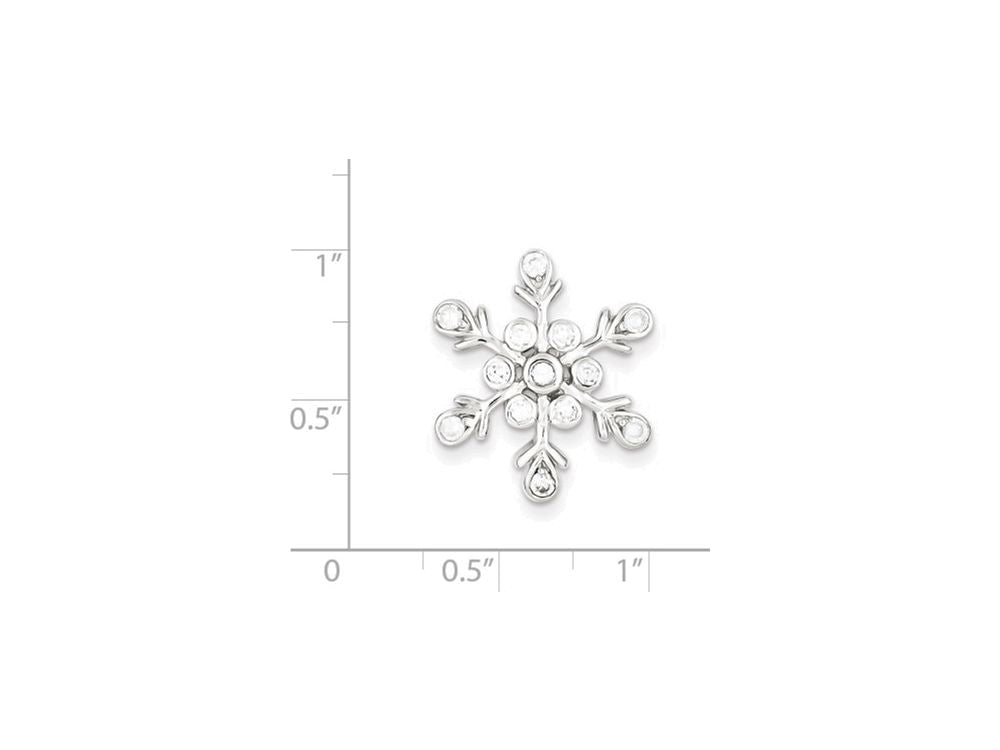 FJC Finejewelers Sterling Silver Cubic Zirconia Snowflake Pendant Necklace - Chain Included