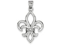 FJC Finejewelers Sterling Silver Cubic Zirconia Fleur De Lis Pendant Necklace - Chain Included
