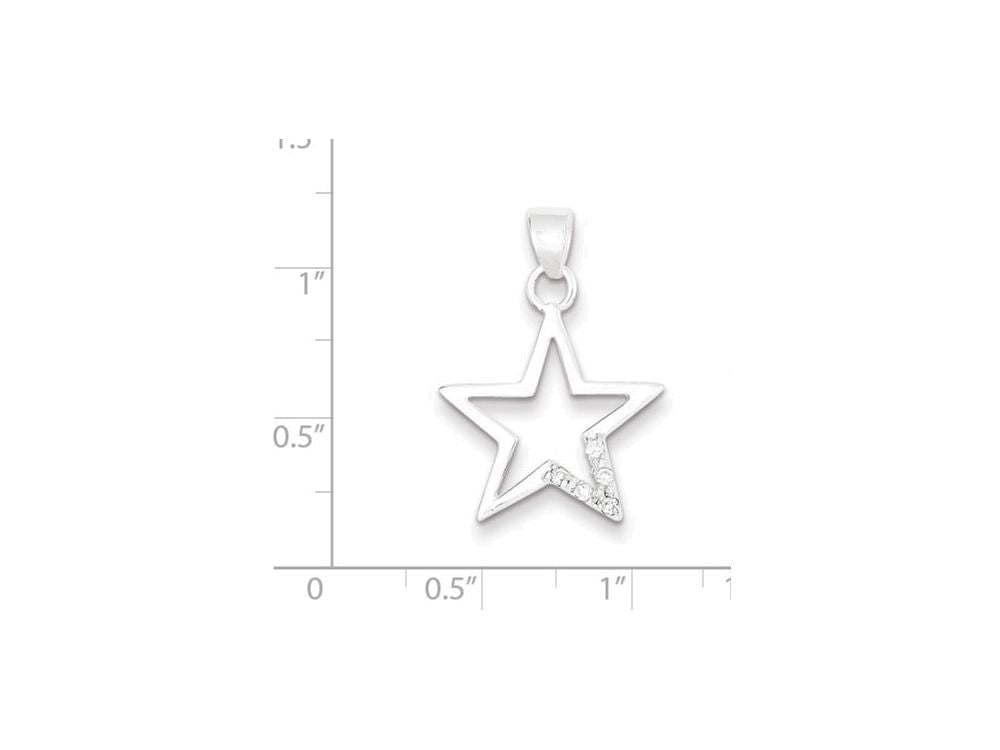 FJC Finejewelers Sterling Silver Cubic Zirconia Star Pendant Necklace - Chain Included