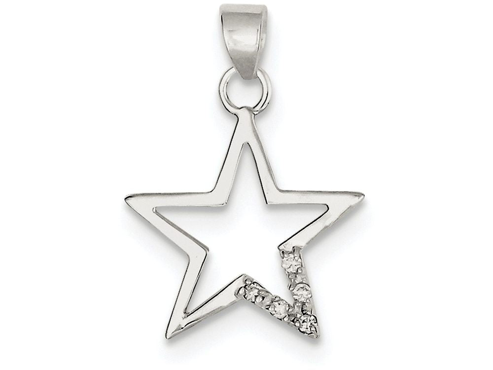 FJC Finejewelers Sterling Silver Cubic Zirconia Star Pendant Necklace - Chain Included