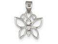 FJC Finejewelers Sterling Silver Cubic Zirconia Butterfly Pendant Necklace - Chain Included