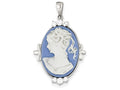 FJC Finejewelers Sterling Silver Cubic Zirconia Cameo Pendant Necklace - Chain Included