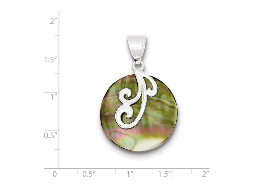 FJC Finejewelers Sterling Silver Round Abalone Pendant Necklace - Chain Included