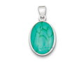 FJC Finejewelers Sterling Silver Oval Turquoise Pendant Necklace - Chain Included
