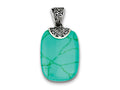 FJC Finejewelers Sterling Silver Antiqued Turquoise Pendant Necklace - Chain Included