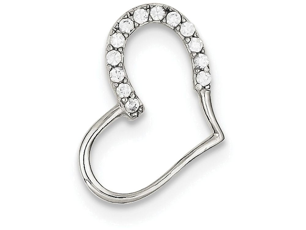 FJC Finejewelers Sterling Silver Cubic Zirconia Heart Pendant Necklace - Chain Included