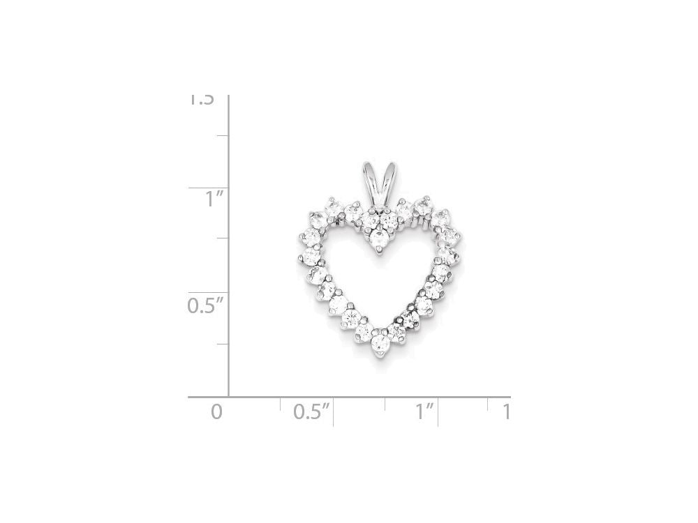 FJC Finejewelers Sterling Silver Cubic Zirconia Heart Pendant Necklace - Chain Included
