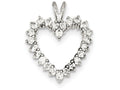 FJC Finejewelers Sterling Silver Cubic Zirconia Heart Pendant Necklace - Chain Included