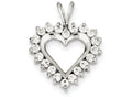 FJC Finejewelers Sterling Silver Cubic Zirconia Heart Pendant Necklace - Chain Included