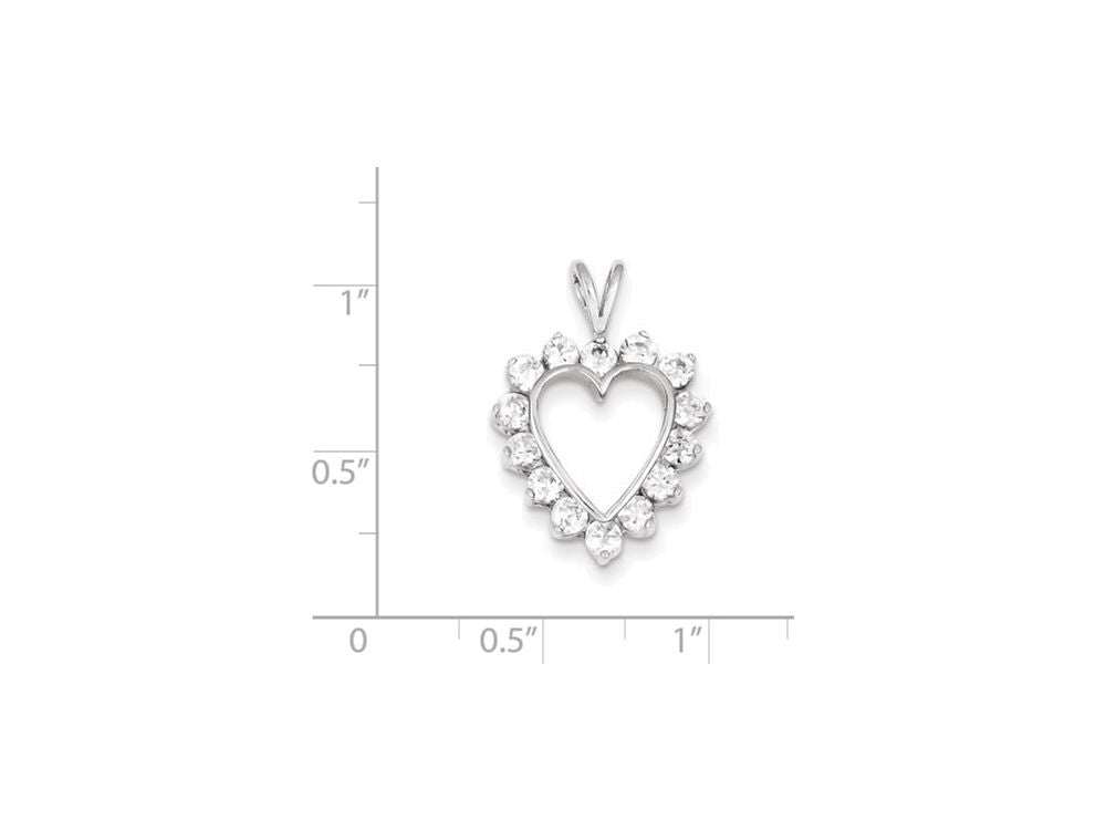 FJC Finejewelers Sterling Silver Cubic Zirconia Heart Pendant Necklace - Chain Included