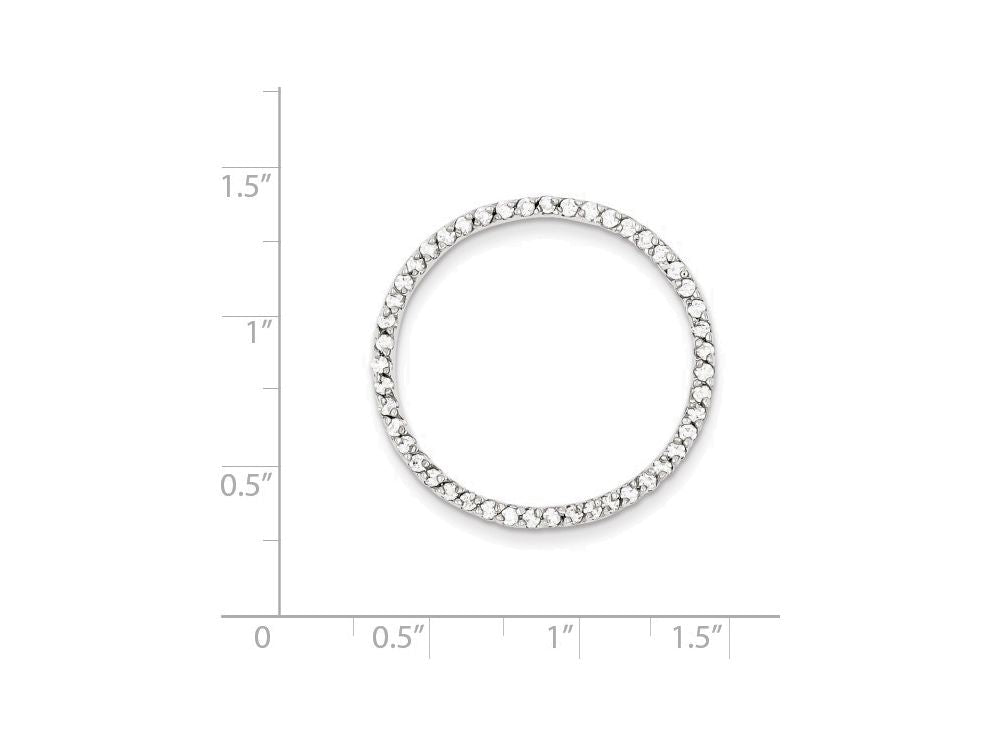 FJC Finejewelers Sterling Silver Cubic Zirconia Chain Slide Pendant Necklace - Chain Included