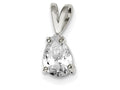 FJC Finejewelers Sterling Silver Pear Cubic Zirconia Pendant Necklace - Chain Included
