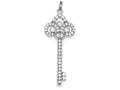 FJC Finejewelers Sterling Silver And Cubic Zirconia Key Pendant Necklace - Chain Included