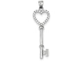 FJC Finejewelers Sterling Silver Cubic Zirconia Heart Key Pendant Necklace - Chain Included