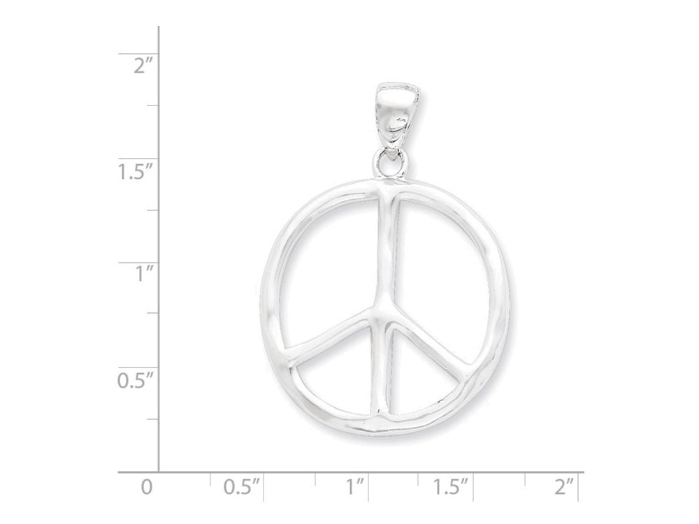 FJC Finejewelers Sterling Silver Polished Peace Pendant Necklace - Chain Included
