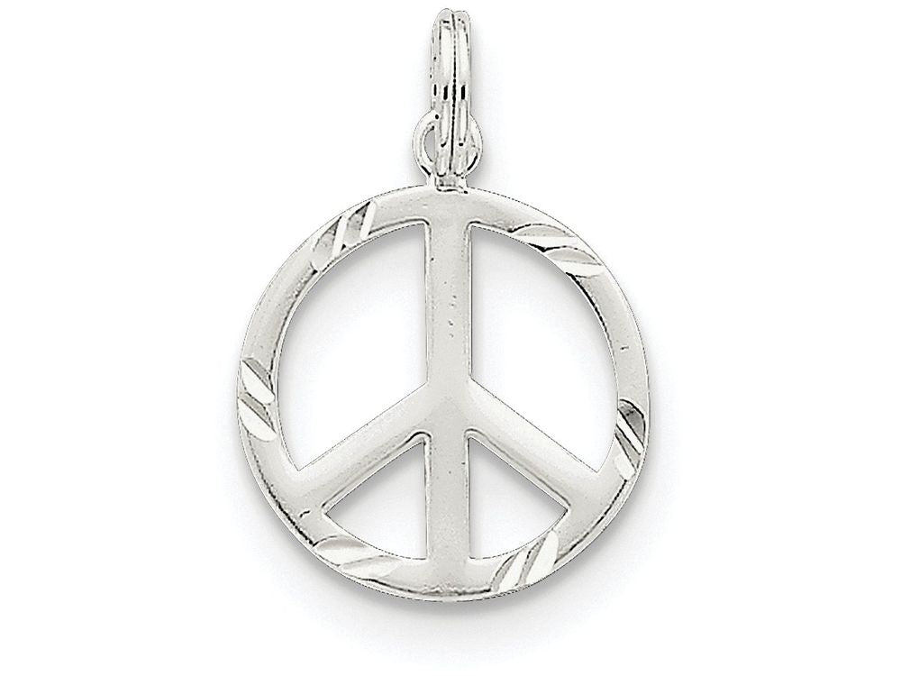 FJC Finejewelers Sterling Silver Bright-cut Peace Symbol Charm