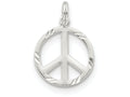 FJC Finejewelers Sterling Silver Bright-cut Peace Symbol Charm