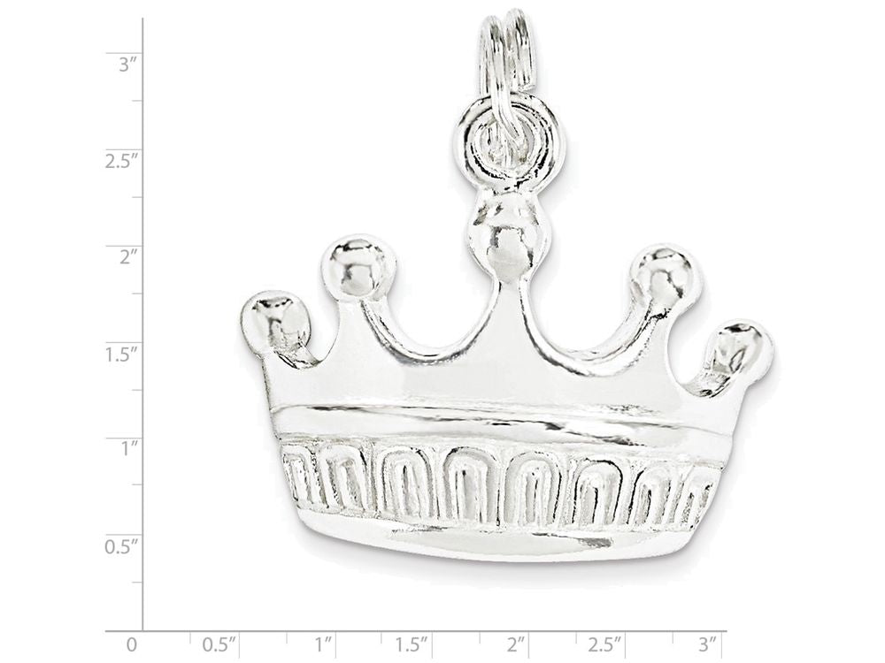 FJC Finejewelers Sterling Silver Polished Crown Charm